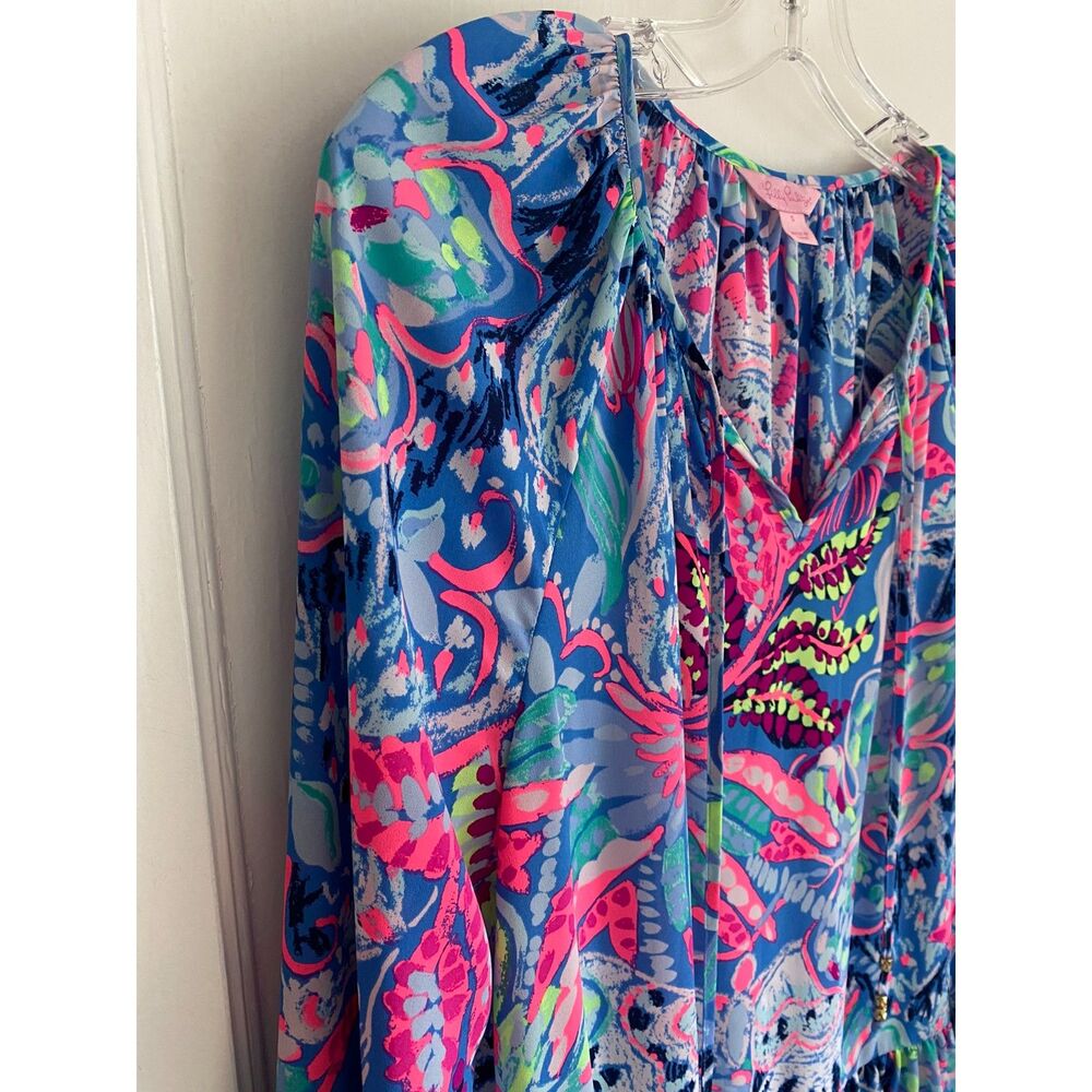 Lilly Pulitzer Tensley Blouse Fantasy Garden Ruffle Size Small